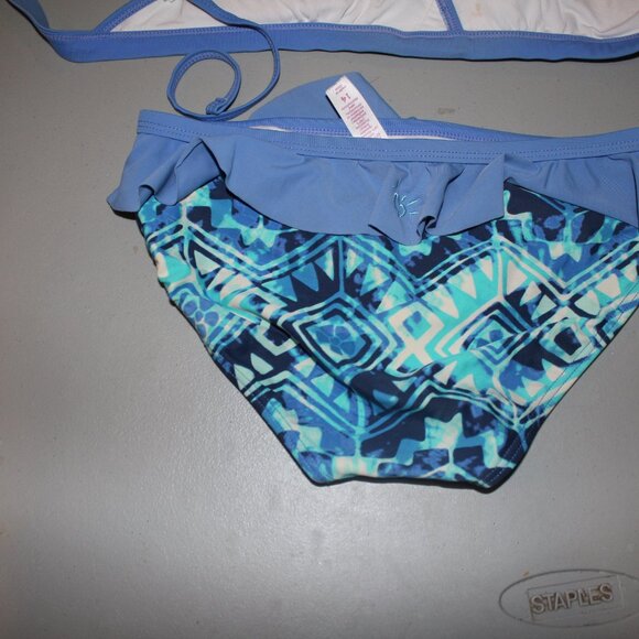 Green & Blue 2 Pcs Justice Bikini Swimsuit Size 14 - Picture 8 of 11
